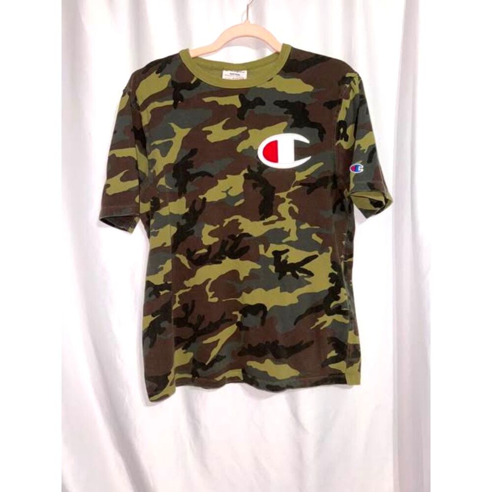 Champion Heritage Camo Tee Embroidered Big C Sz Med. | Vintage Insp. Streetwear